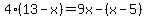4%2A%2813-x%29=9x-%28x-5%29