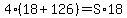 4%2A%2818%2B126%29=S%2A18