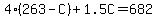 4%2A%28263+-+C%29+%2B+1.5C+=+682