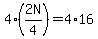 4%2A%282N%2F4%29=4%2A16