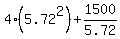 4%2A%285.72%5E2%29+%2B+1500%2F5.72