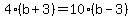 4%2A%28b+%2B+3%29+=+10%2A%28b+-+3%29