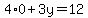 4%2A0%2B3y=12