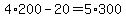 4%2A200-20=5%2A300