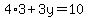 4%2A3%2B3y=10