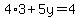 4%2A3%2B5y=4