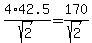 4%2A42.5%2Fsqrt%282%29+=+170%2Fsqrt%282%29