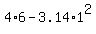 4%2A6+-+3.14%2A1%5E2