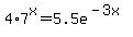 \"4%2A7%5Ex+=+5.5e%5E%28-3x%29\"