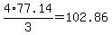 4%2A77.14%2F3+=+102.86