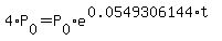4%2AP%5B0%5D=P%5B0%5De%5E%280.0549306144%2At%29