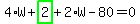 \"4%2AW%2Bhighlight_green%28+2+%29%2B2%2AW-80=0\"