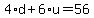 4%2Ad%2B6%2Au=56