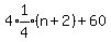 4%2Aexpr%281%2F4%29%28n%2B2%29%2B60
