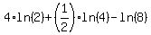 4%2Aln%282%29+%2B+%281%2F2%29%2Aln%284%29-ln%288%29