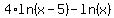 4%2Aln%28x-5%29-ln%28x%29