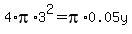 4%2Api%2A3%5E2=pi%2A0.05y