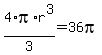 4%2Api%2Ar%5E3%2F3+=+36pi