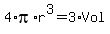 4%2Api%2Ar%5E3+=+3%2AVol