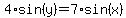 4%2Asin%28y%29=7%2Asin%28x%29