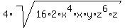 4%2Asqrt%2816%2A2%2Ax%5E4%2Ax%2Ay%2Az%5E6%2Az%29