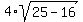 4%2Asqrt%2825-16%29