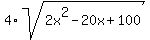 4%2Asqrt%282x%5E2+-+20x+%2B+100%29