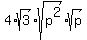 4%2Asqrt%283%29%2Asqrt%28p%5E2%29%2Asqrt%28p%29