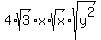 4%2Asqrt%283%29%2Ax%2Asqrt%28x%29%2Asqrt%28y%5E2%29