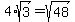 4%2Asqrt%283%29=sqrt%2848%29
