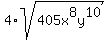 4%2Asqrt%28405x%5E8y%5E10%29