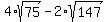 4%2Asqrt%2875%29+-+2%2Asqrt%28147%29