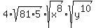 4%2Asqrt%2881%2A5%29%2Asqrt%28x%5E8%29%2Asqrt%28y%5E10%29