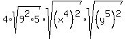 4%2Asqrt%289%5E2%2A5%29%2Asqrt%28%28x%5E4%29%5E2%29%2Asqrt%28%28y%5E5%29%5E2%29