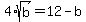 4%2Asqrt%28b%29=12-b
