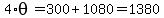 4%2Atheta=300%2B1080=1380