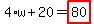 4%2Aw%2B20=highlight_red%28+80+%29