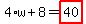 4%2Aw%2B8=highlight_red%28+40+%29