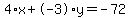 4%2Ax%2B-3%2Ay=-72