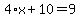 4%2Ax%2B10=9