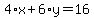 4%2Ax%2B6%2Ay=16