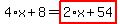4%2Ax%2B8=highlight_red%28+2%2Ax%2B54+%29