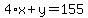 4%2Ax%2By=155