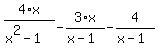 4%2Ax%2F%28x%5E2-1%29-3%2Ax%2F%28x-1%29-4%2F%28x-1%29