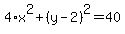 4%2Ax%5E2%2B%28y-2%29%5E2=40