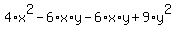 4%2Ax%5E2-6%2Ax%2Ay-6%2Ax%2Ay%2B9%2Ay%5E2