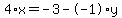 4%2Ax+=+-3+-+-1%2Ay