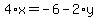 4%2Ax+=+-6+-+2%2Ay