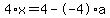 4%2Ax+=+4+-+-4%2Aa