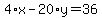 4%2Ax-20%2Ay=36